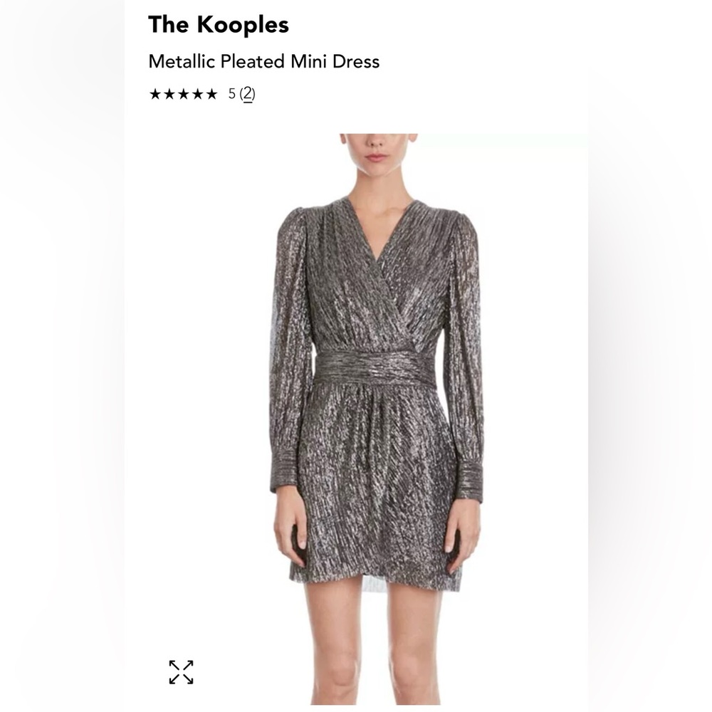 The Kooples NWT Metallic Pleated Mini Dress